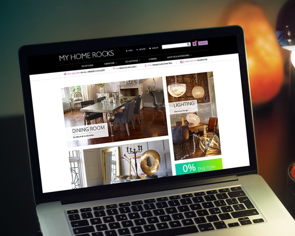 My Home rocks image on laptop